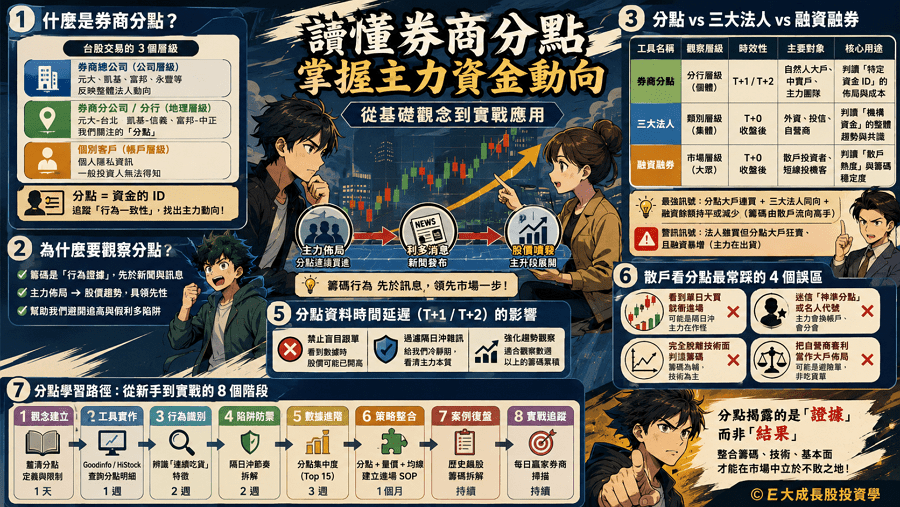 券商分點是什麼？散戶看懂主力買賣超的第一堂課（2026 完整入門）