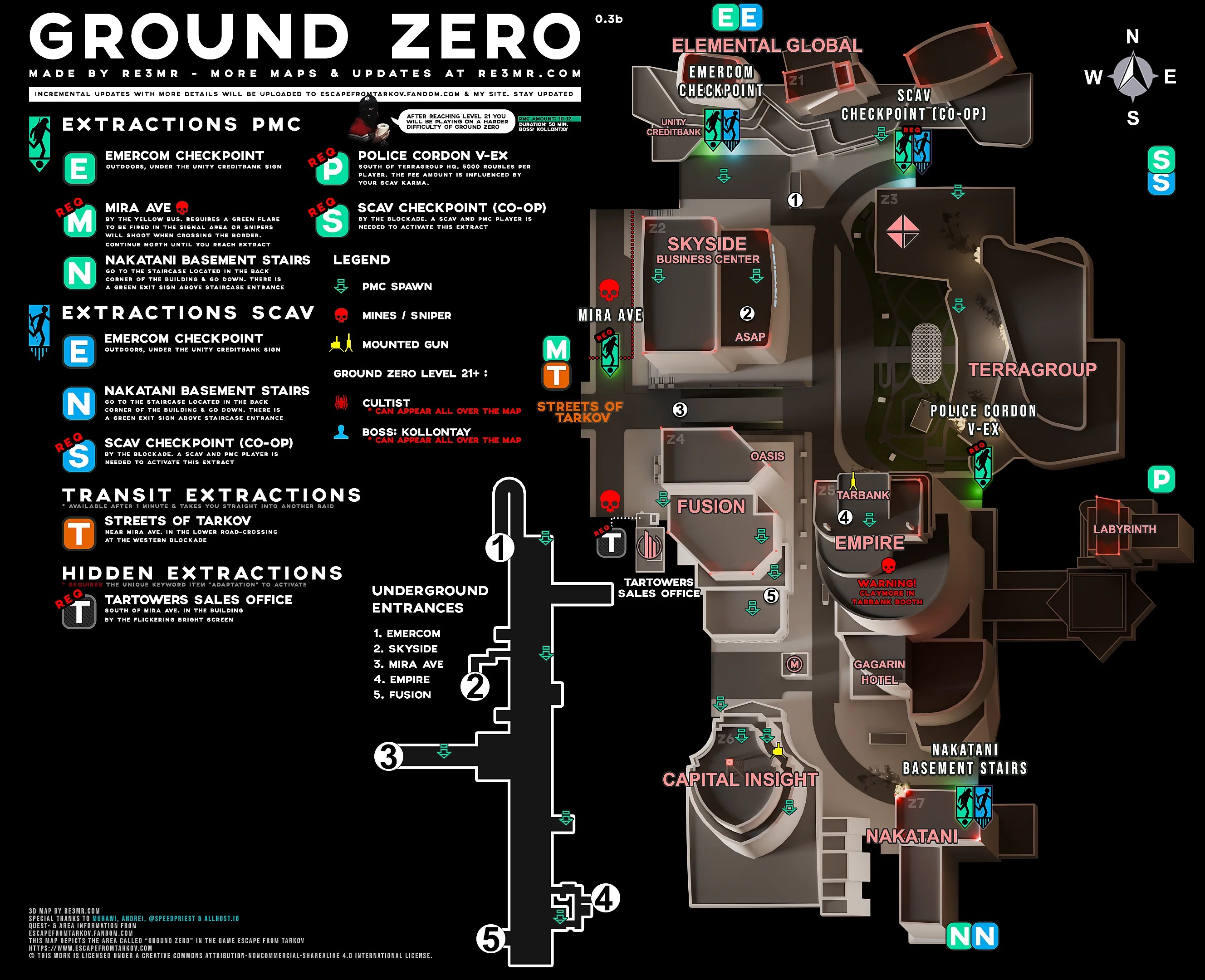 Map Ground Zero Escape from Tarkov