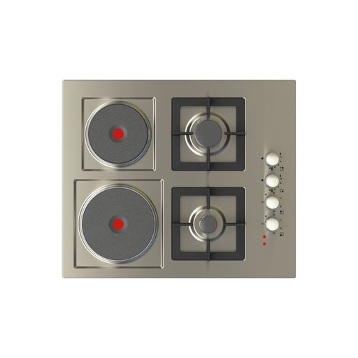 90 cm Jeweline Hob, 4 Gas Burners+ 2 Electric Plates . Cast Iron