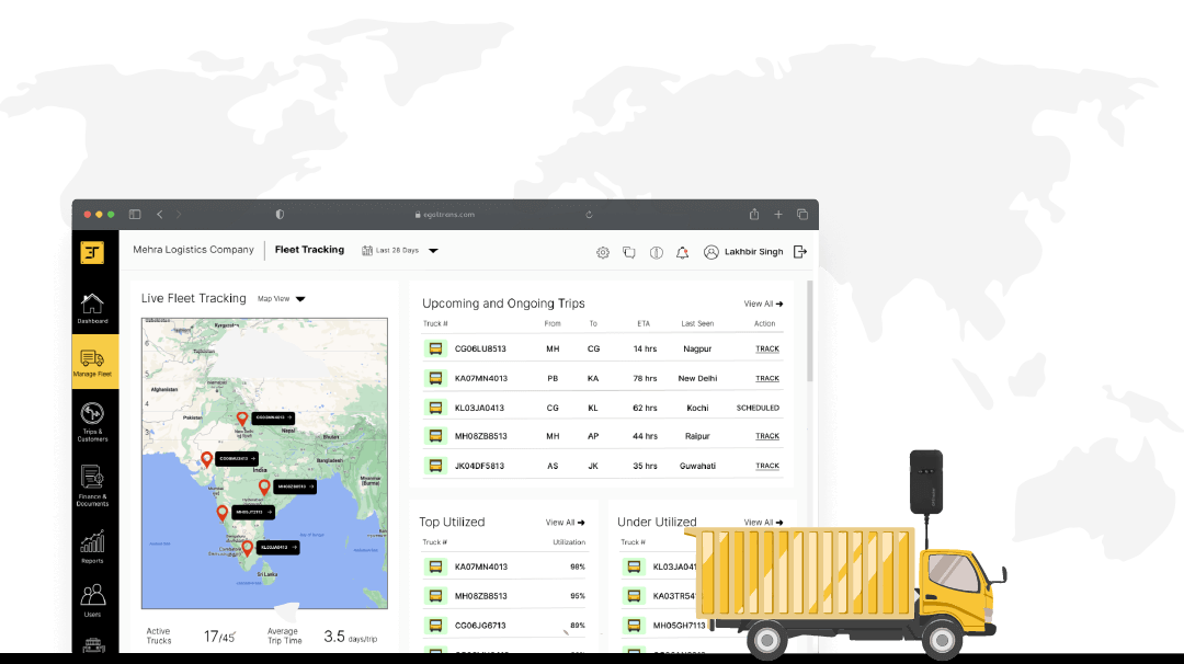 Track Your Fleet 24x7 with Egaltrans Fleet Tracking System