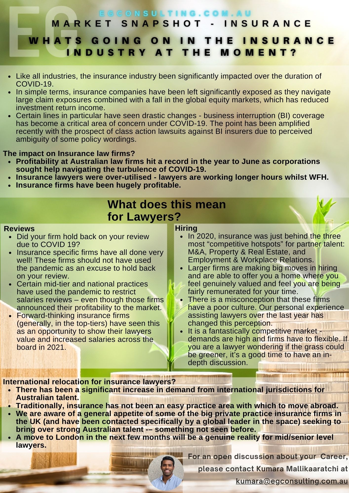 Career Snapshot Insurance EG Legal