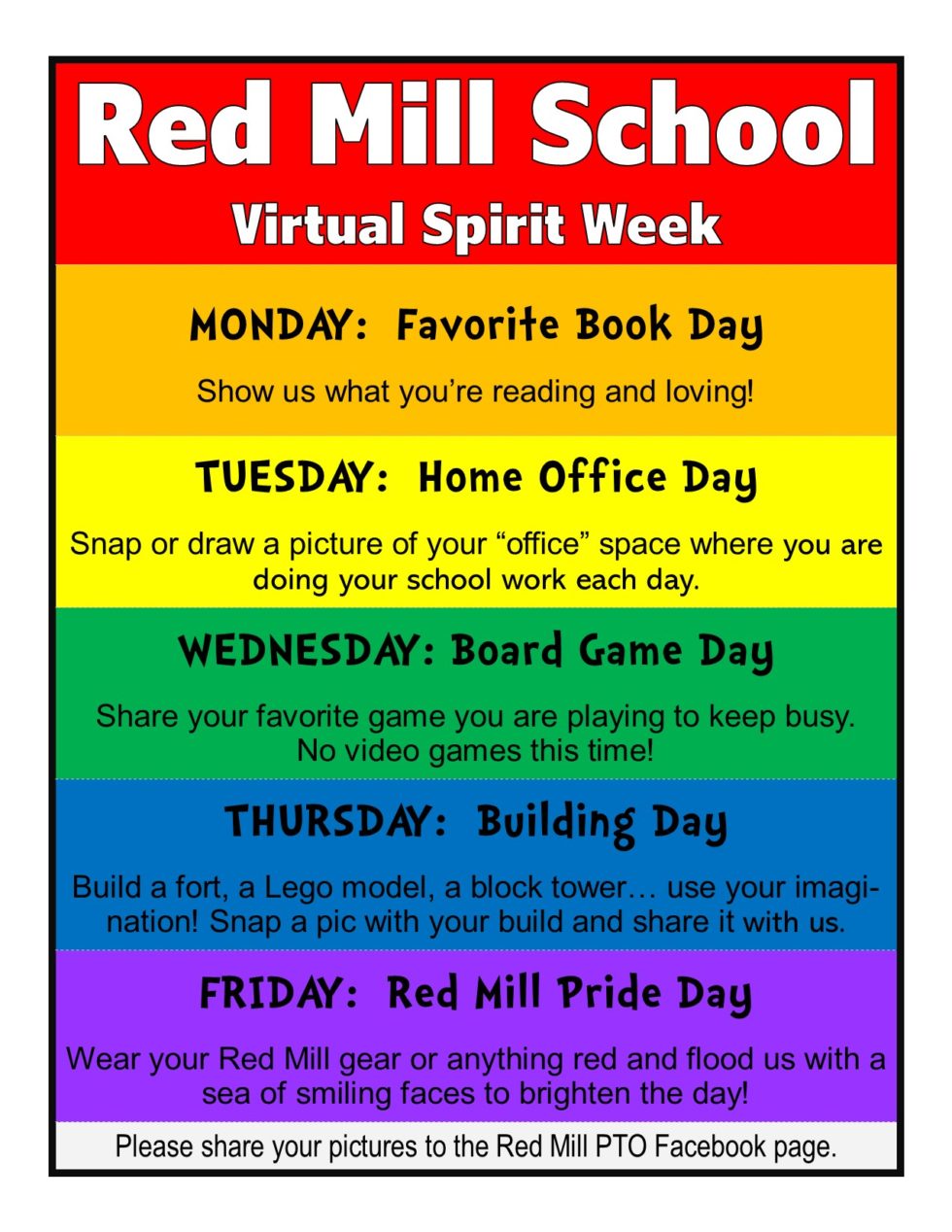 Red Mill Virtual Spirit Week March 2327 East Greenbush CSD