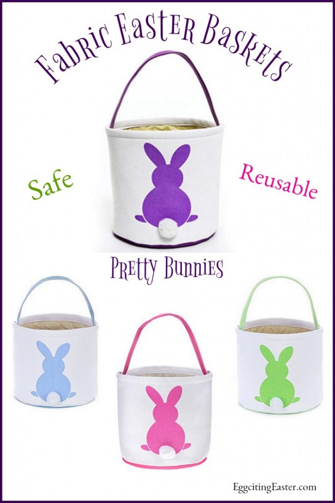 Fabric Easter Basket for Children Eggciting Easter