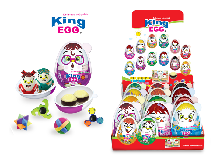 Giant King Egg + Milk Chocolate with Surprise Toys & Game EggsTime