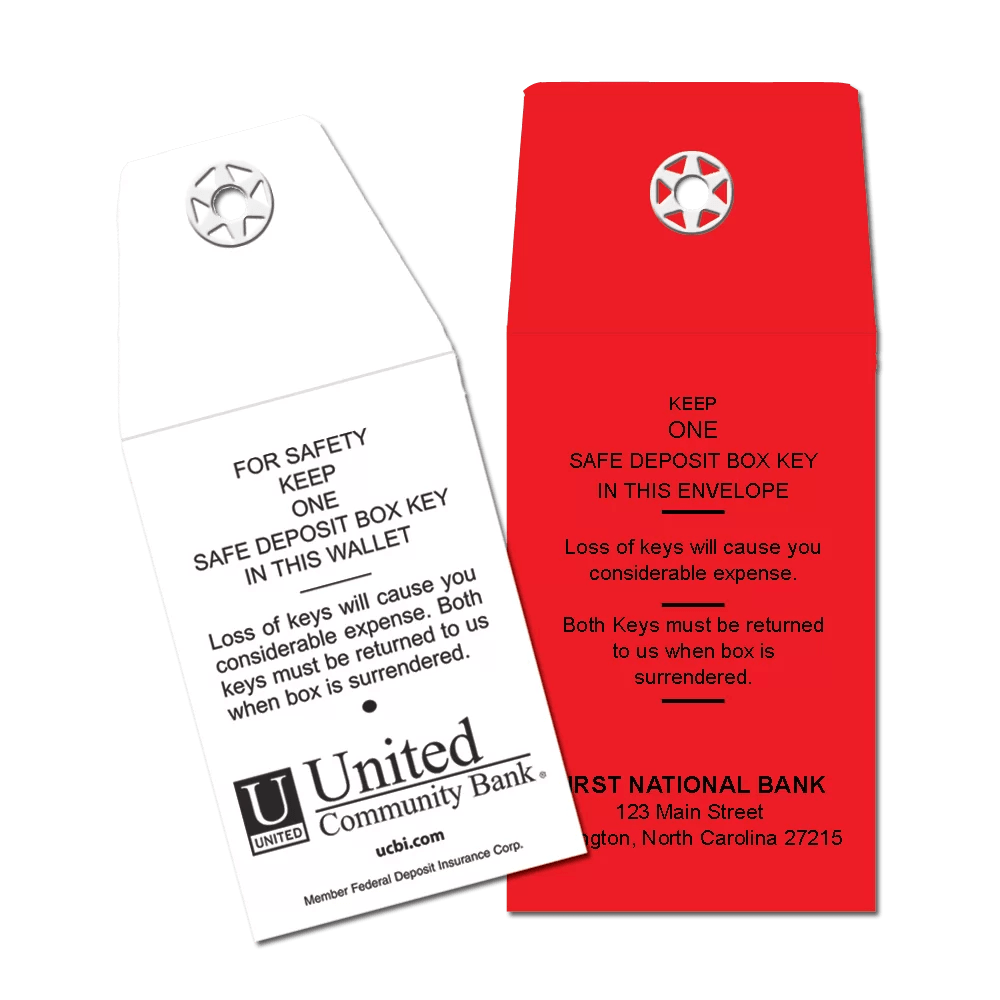 Safe Deposit Box Key Envelopes Snap Closure E. Greene & Company