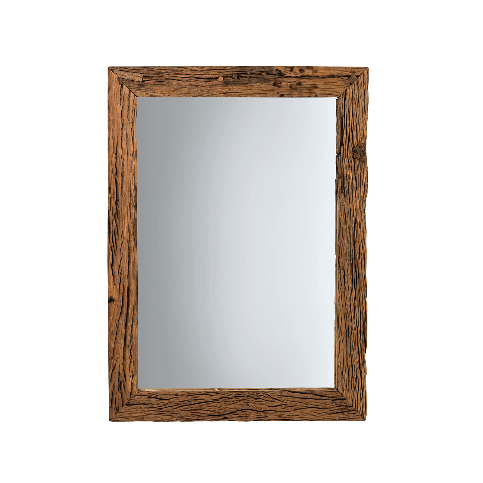 Calgary Specchio con cornice in legno massello stile rustico vintage