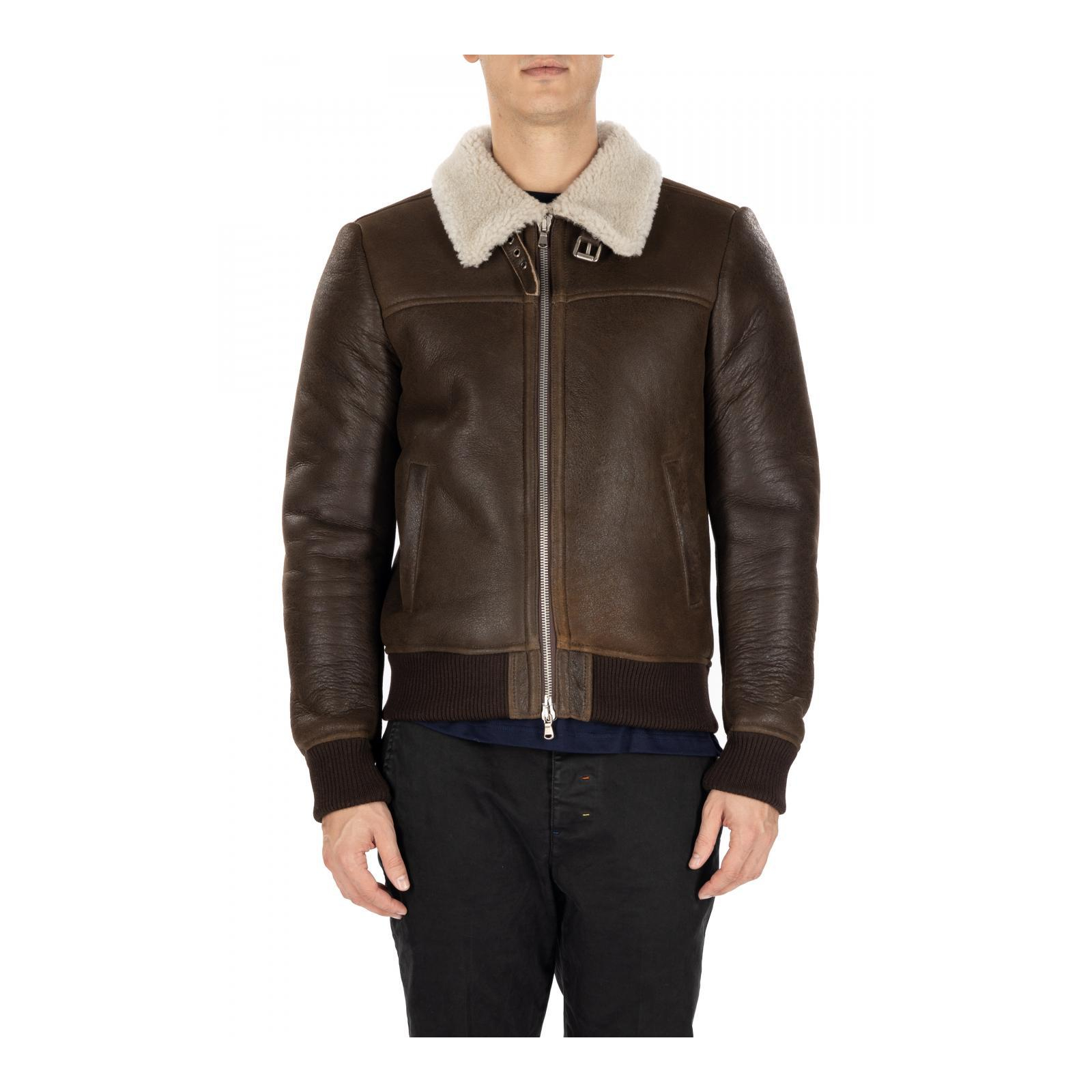 Uomo Giacca Minoronzoni 1953 Aviatore montone BID ON Fashion