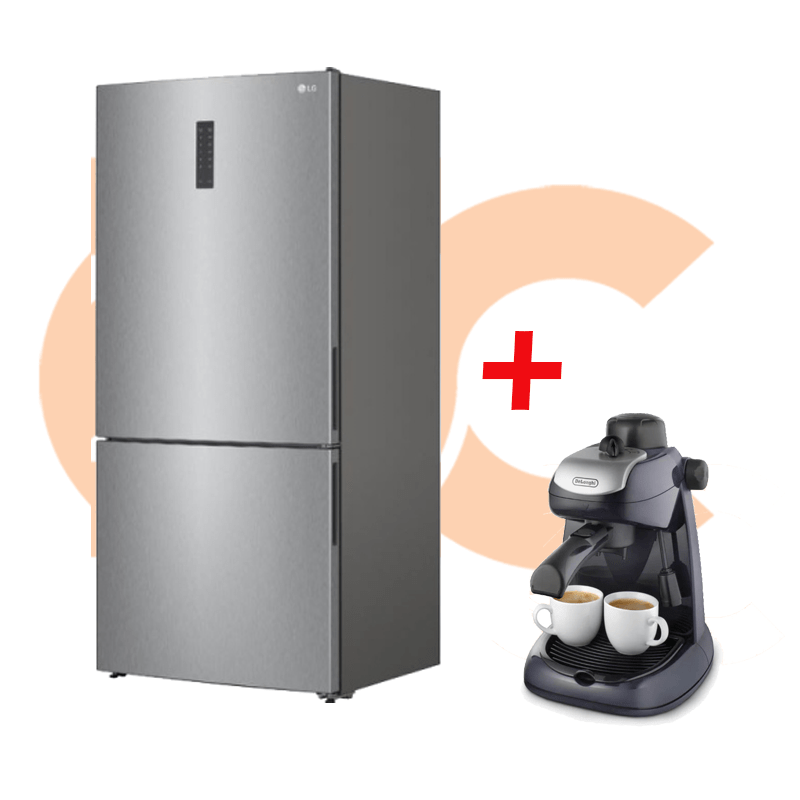 LG Refrigerator COMBI Digital Inverter Silver GTF569PSAM +Delonghi