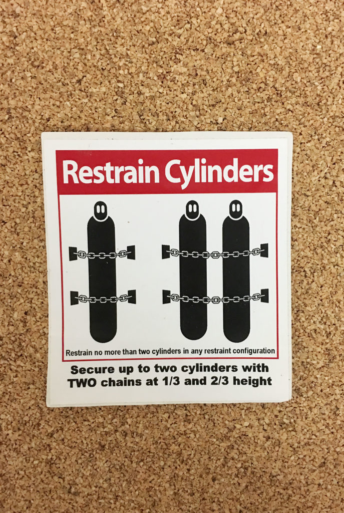 Cylinder Restraint Sticker Stanford Environmental Health & Safety