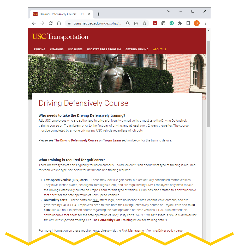 Cart Safety Program USC Environmental Health & Safety