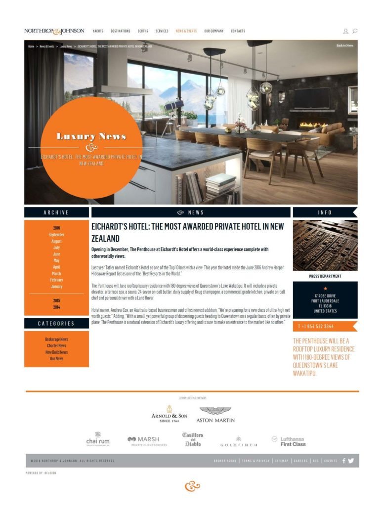 Northrop & Johnson Eichardt's Private Hotel Queenstown