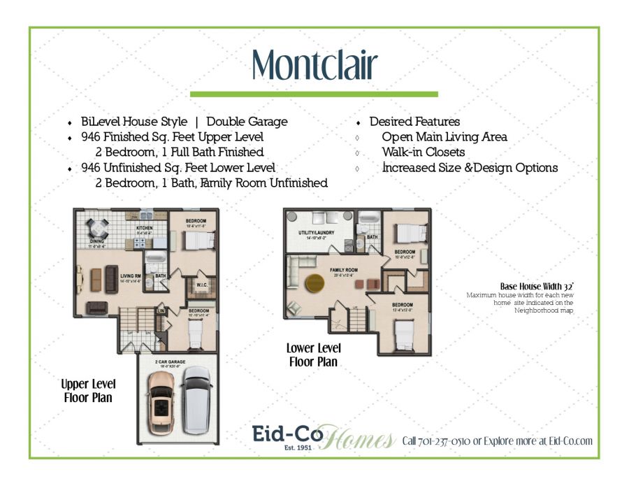 New Home For Sale, The Montclair, 2 Bed 1 Bath, 1892 SQFT