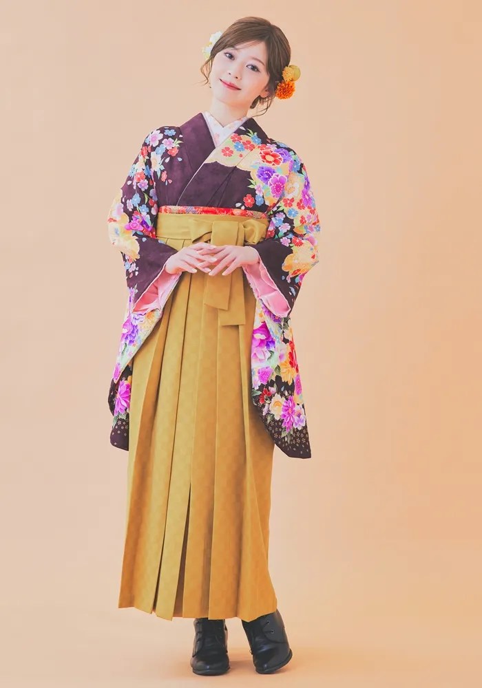 ハカマエイトでレンタルできるブーツを合わせた卒業式袴