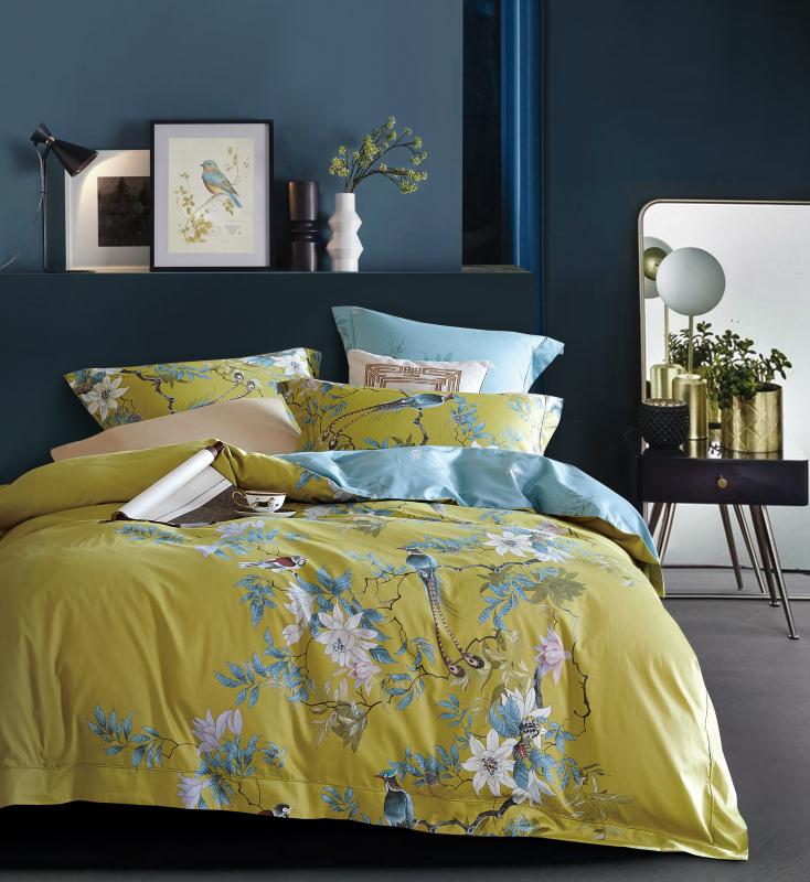 Exotic Birds Bedding Floral Branches Design 400TC Egyptian Cotton Duvet