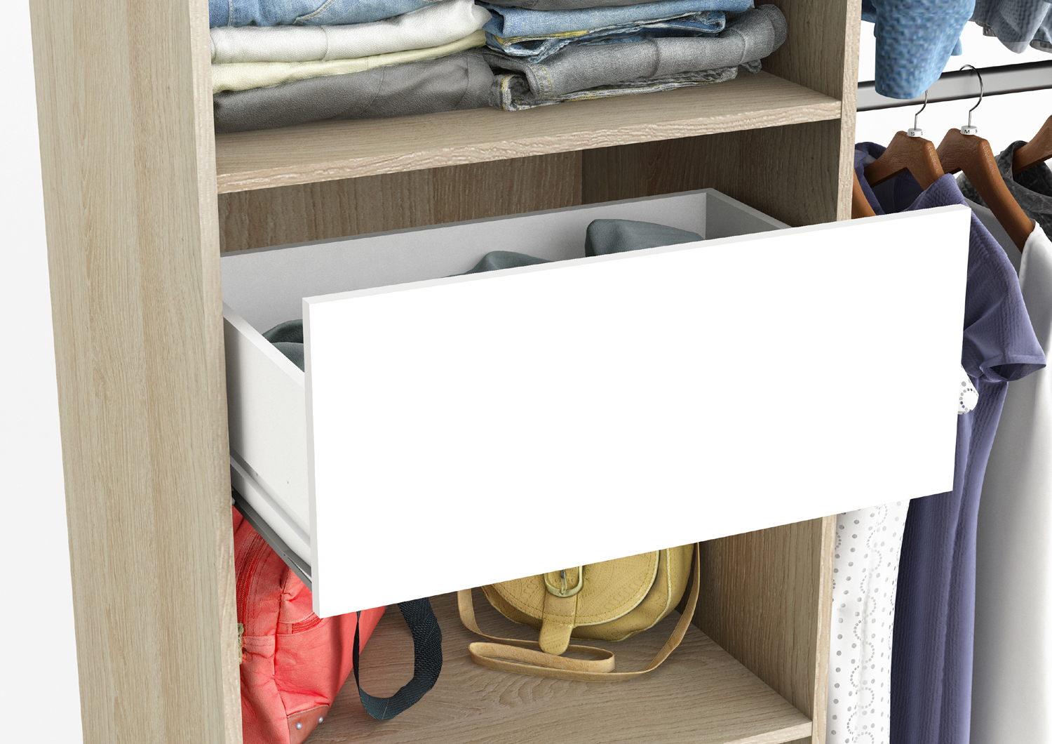XXL Kleiderschrank 5077 EICHE begehbar offen Garderobe Schrank Regal