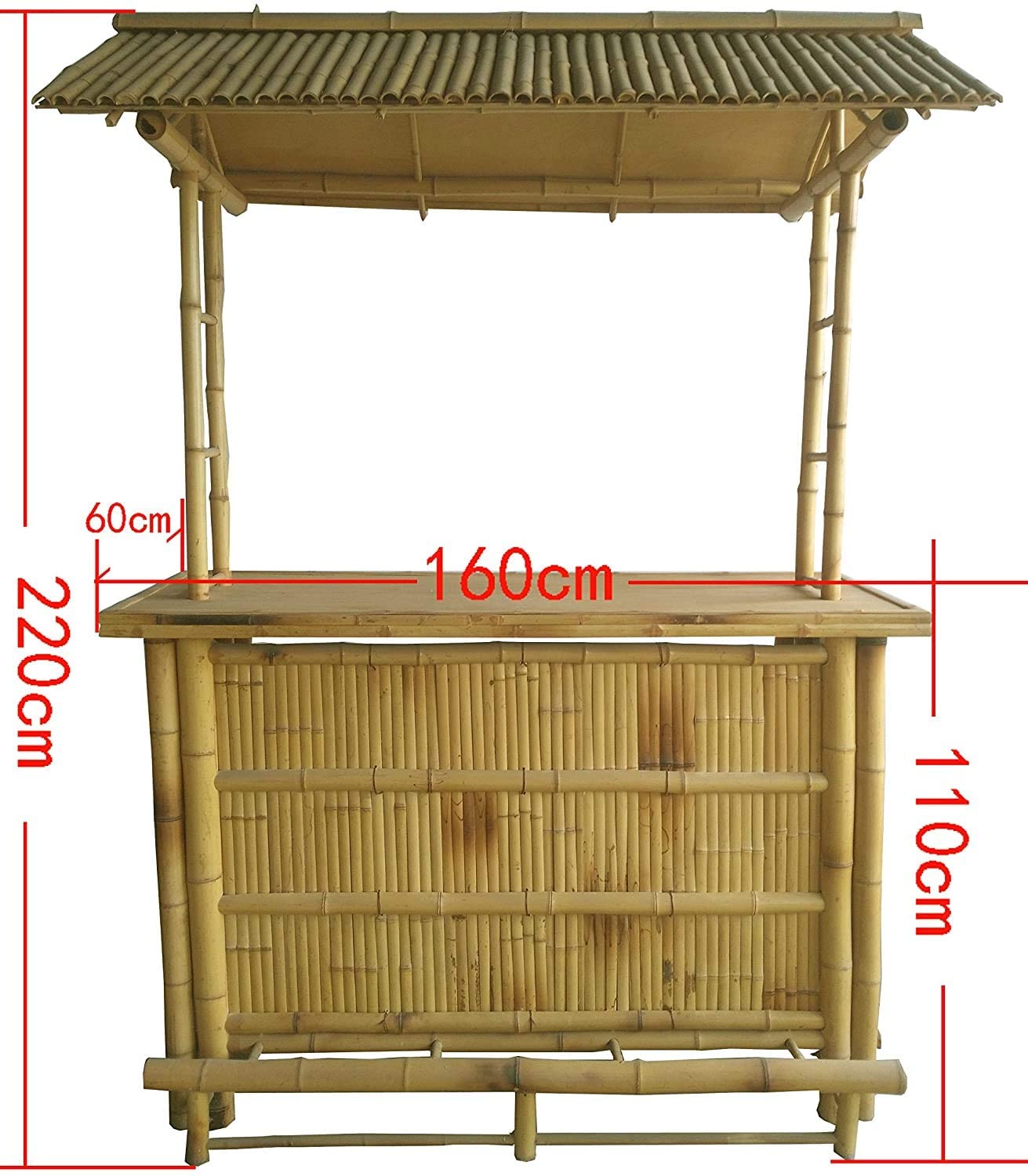 4tlg. Bar RIVAS HOLZ Bambus Theke Tresen Barhocker OUTDOOR Bambusbar