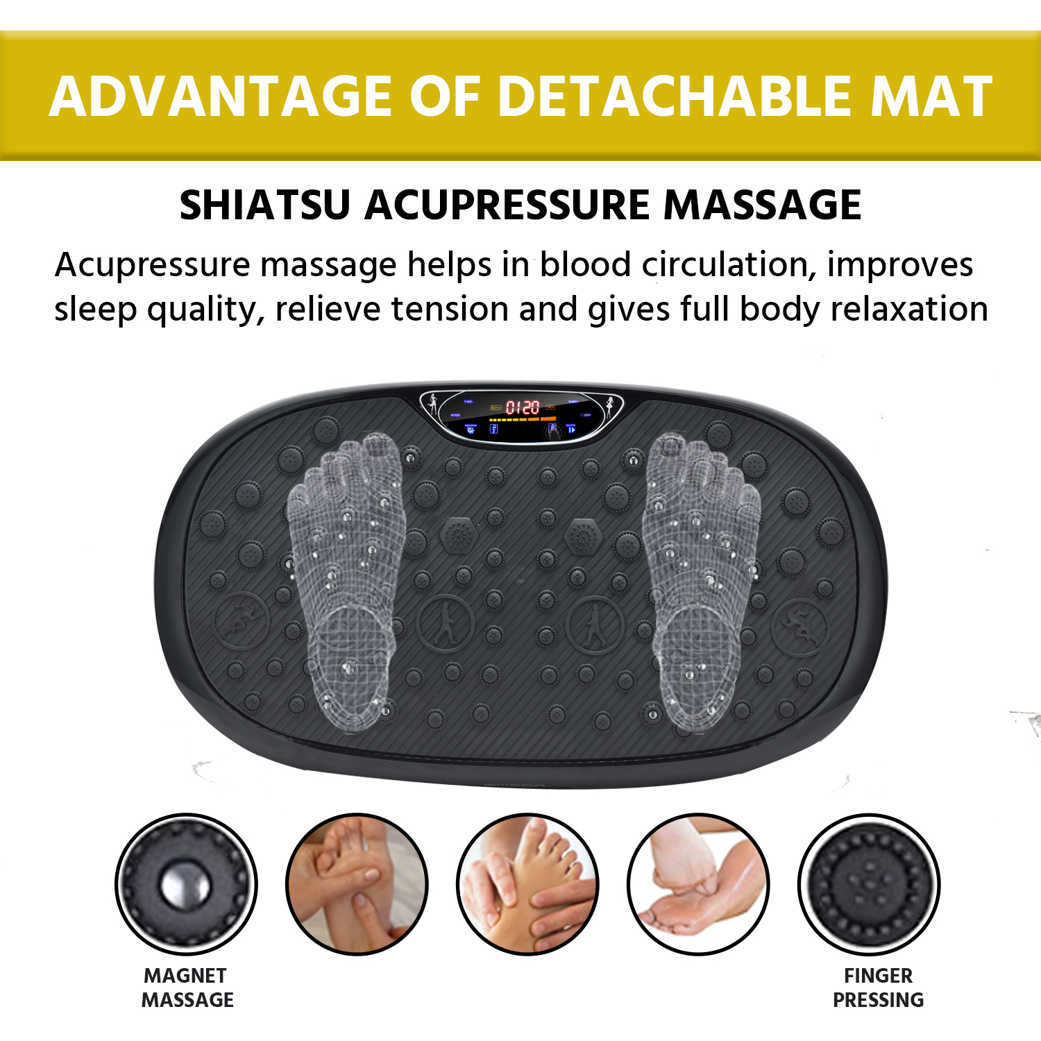 Eilison Global - FitMax 3D XL Vibration Plate Exercise Machine Black