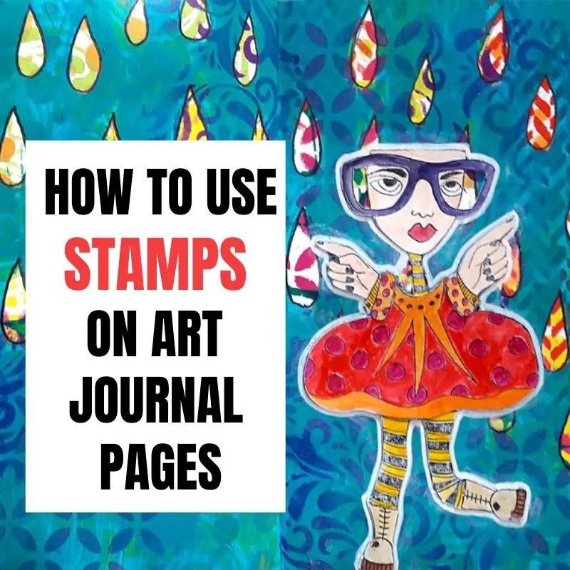 How to use stamping techniques on art journal pages