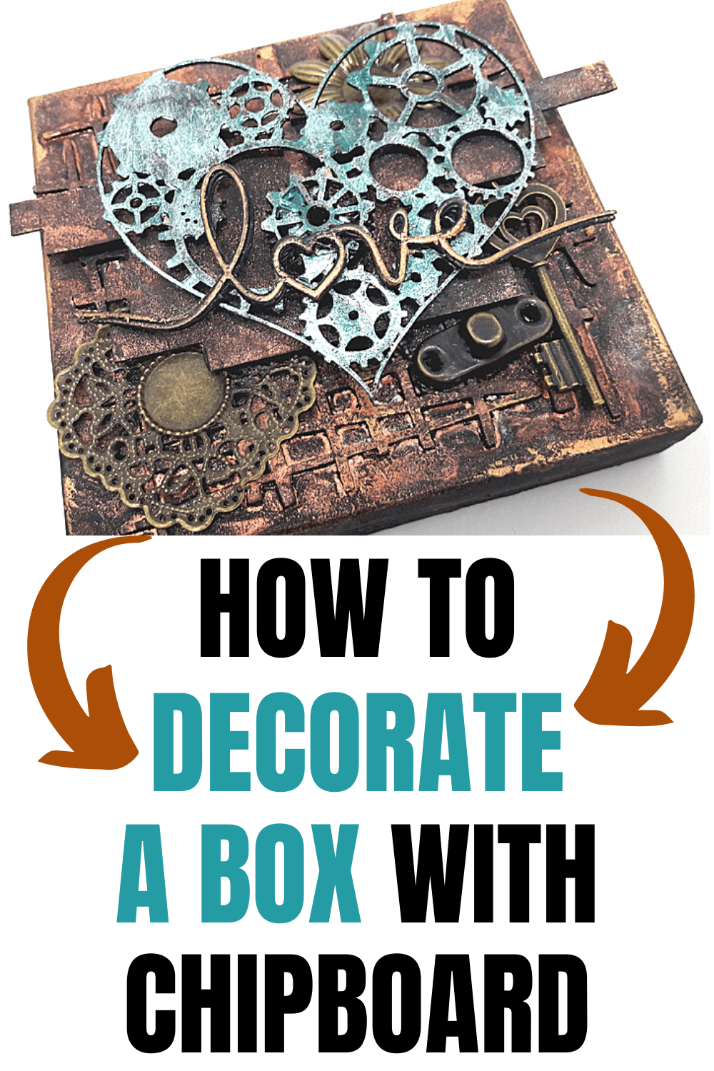 How to decorate a box with chipboard in any craft style