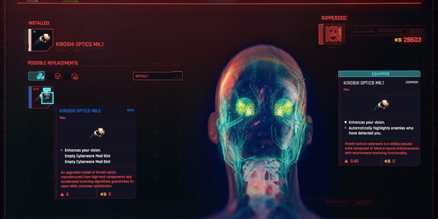 Ocular System Cyberpunk 2077 Cyberware EIP Gaming
