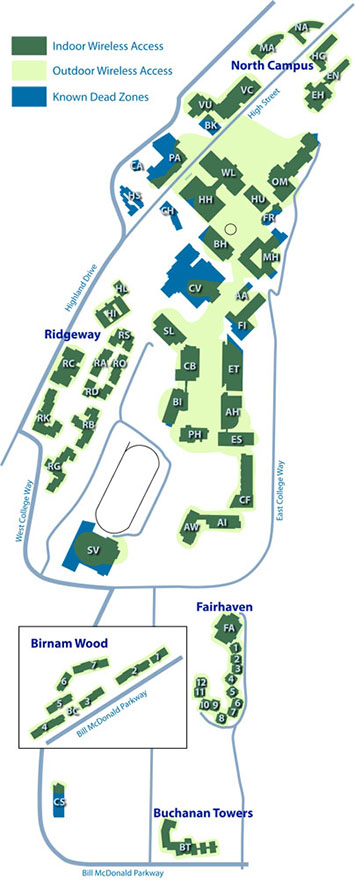 Western Washington University Map Wireless Coverage Map | Enterprise Infrastructure Services