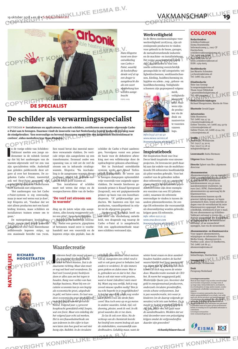 Schildersvakkrant Nummer 18, 19 Oktober 2018 - Pag. 19 • Schildersvak.nl