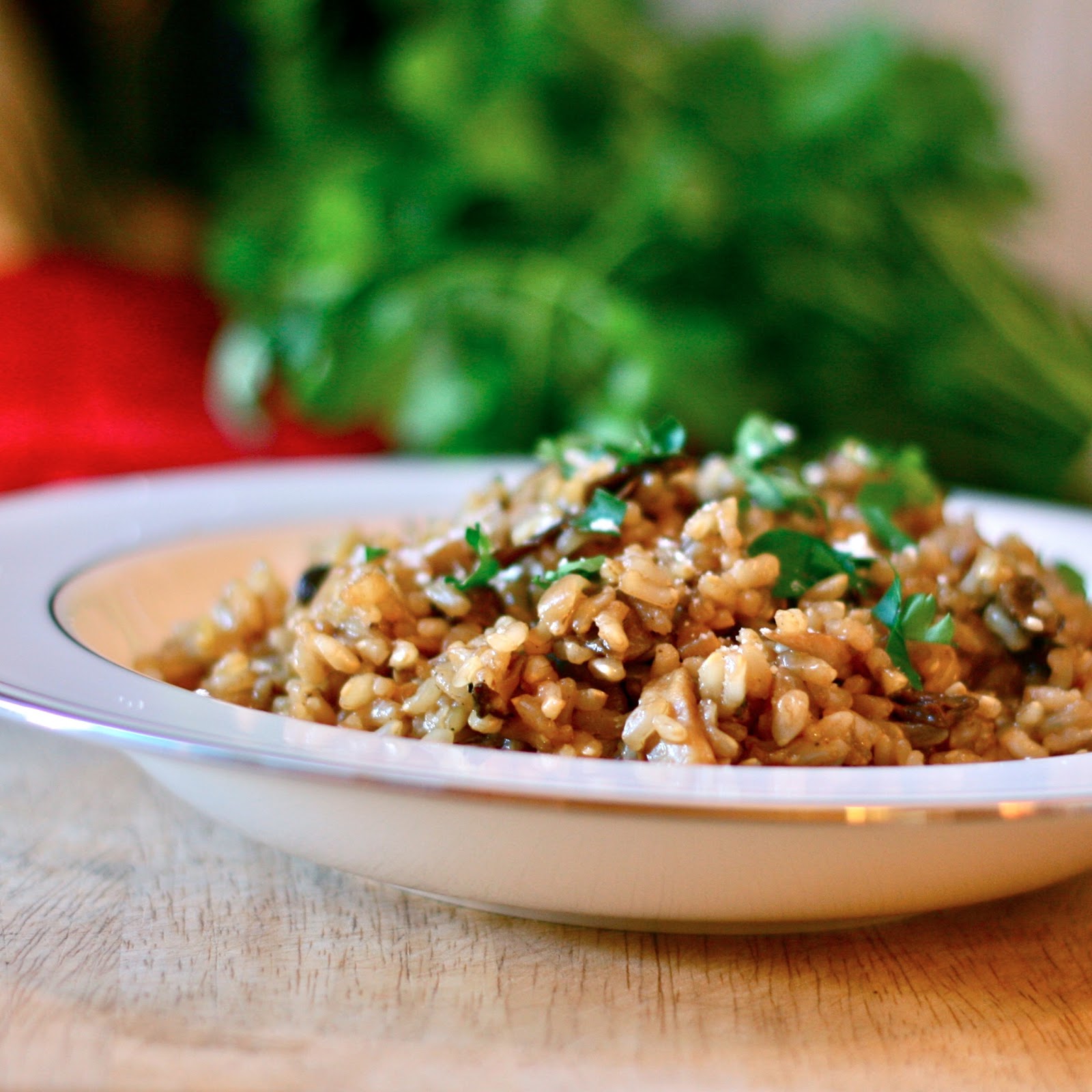 M is for Mushroom Brown Rice Risotto {Recipe Remake} e is for eat