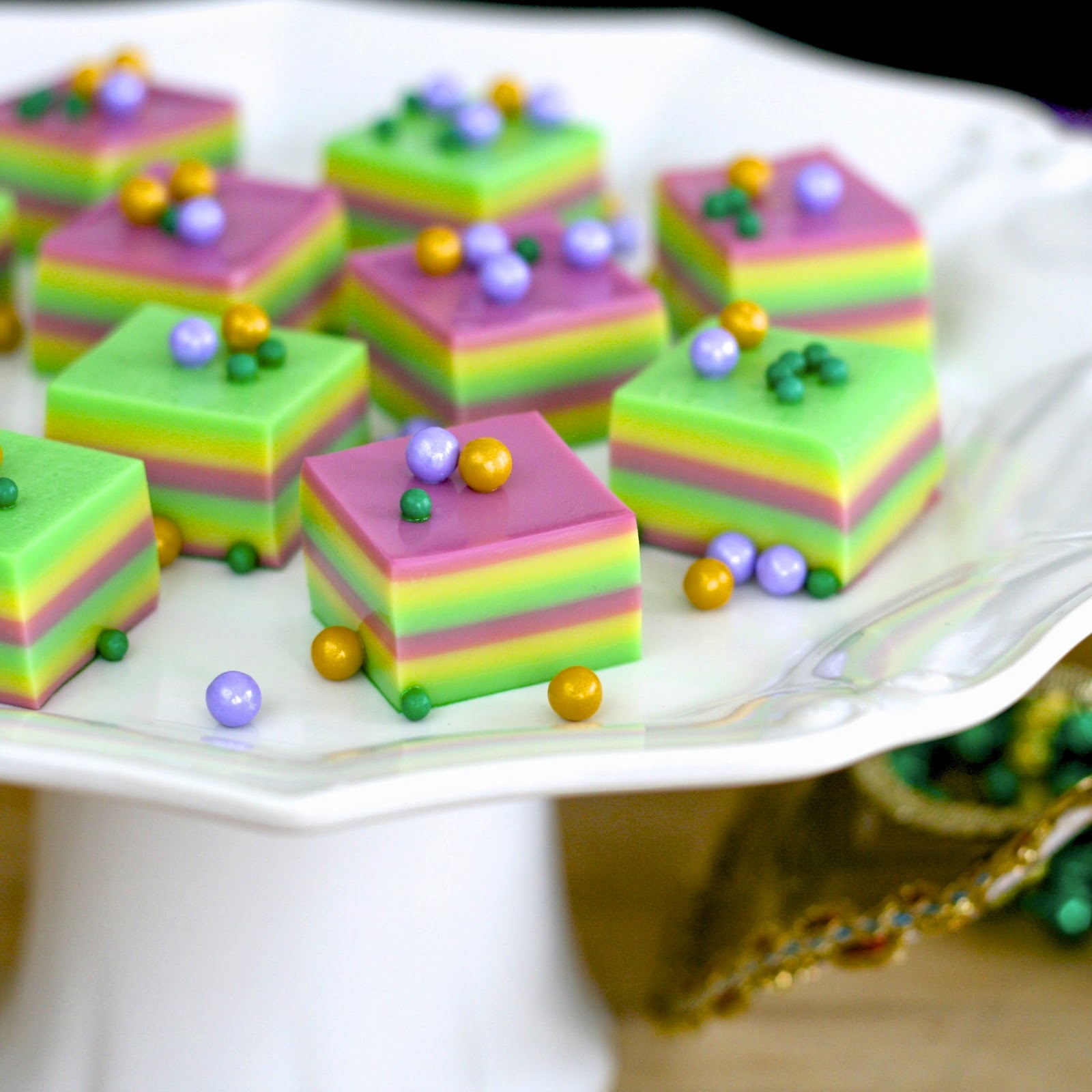 M is for Mardi Gras Jelly Shots e is for eat