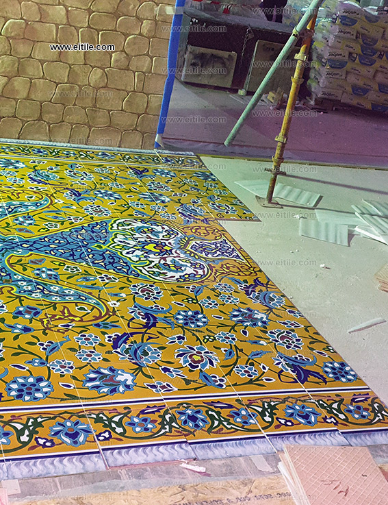 Floor handmade carpet tile project in Qatar, Doha OASIS amusement park