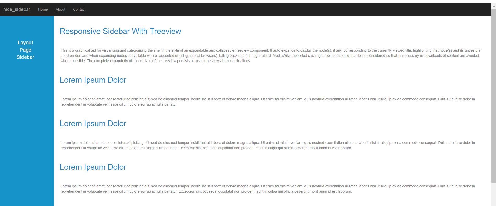 Hide Sidebar in CORE Sidebar Component