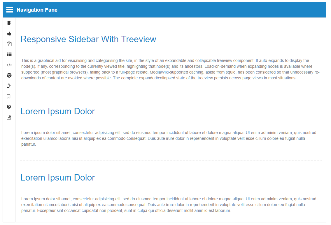 Layout Page Sidebar With Treeview in MVC Sidebar Component