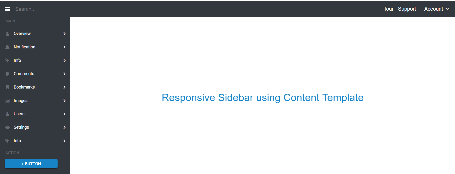 Layout Page Sidebar Using Content Template in MVC Sidebar Component