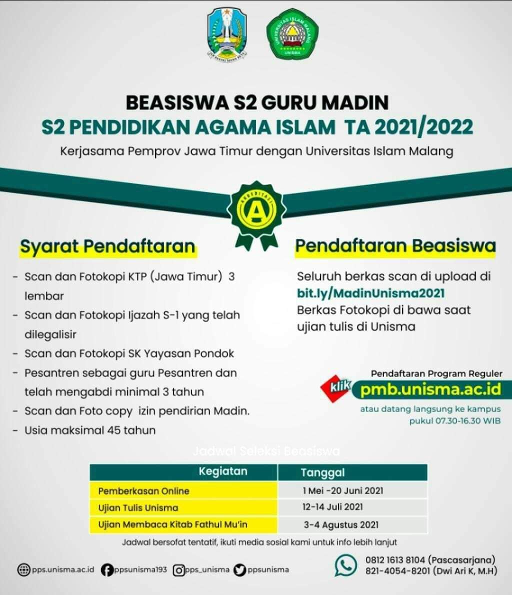 Beasiswa S2 Guru Madin ejogja ID