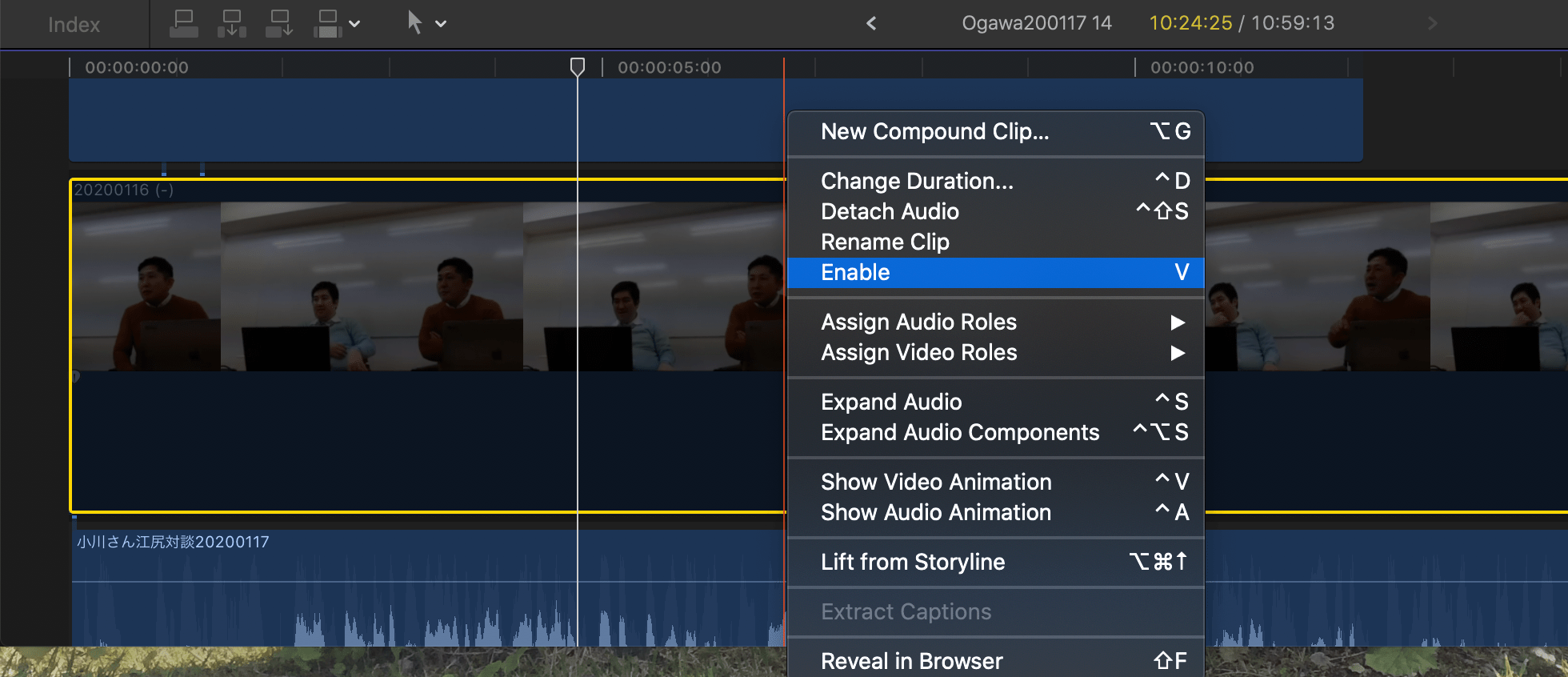 Final Cut Pro Xで一部のタイムラインがグレーになってビビった話 解析新書 Table Anatomy