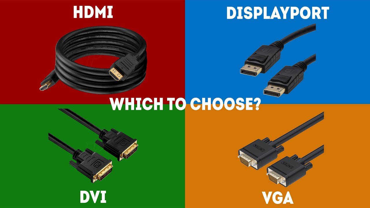 HDMI, Displayport, DVID або VGA? Як підібрати правильний кабель під