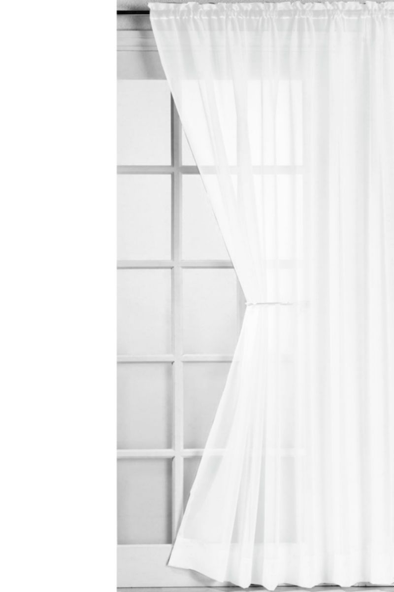 Prémium voile fehér függöny 180 cm magas Ekarnis