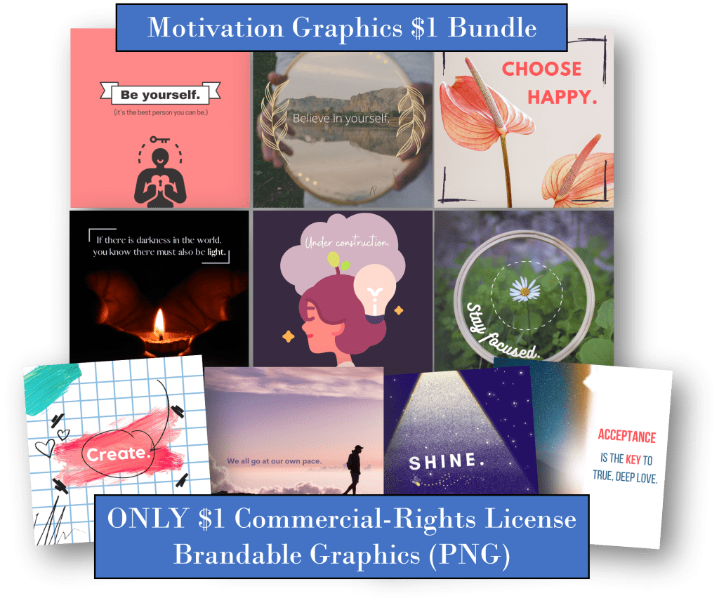 Motivation Graphics 1 Bundle With CommercialUse PLR Rights