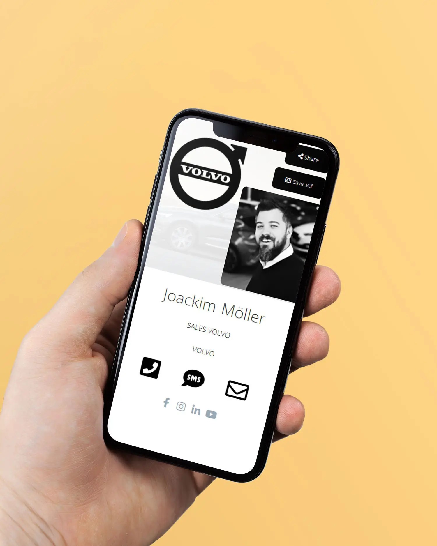 Biglietto da visita digitale virtuale supportato da QR e NFC