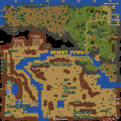Map Desert Pines ELDB The Unofficial Eternal Lands Game Database