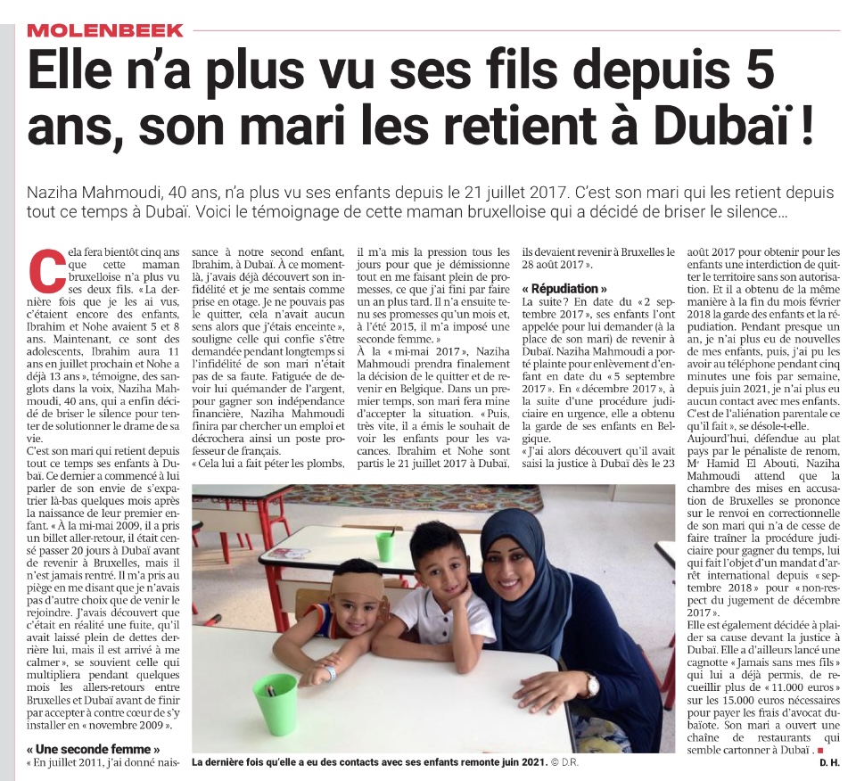 Elle n'a plus vu ses fils depuis 5 ans, son mari les retient à Dubaï