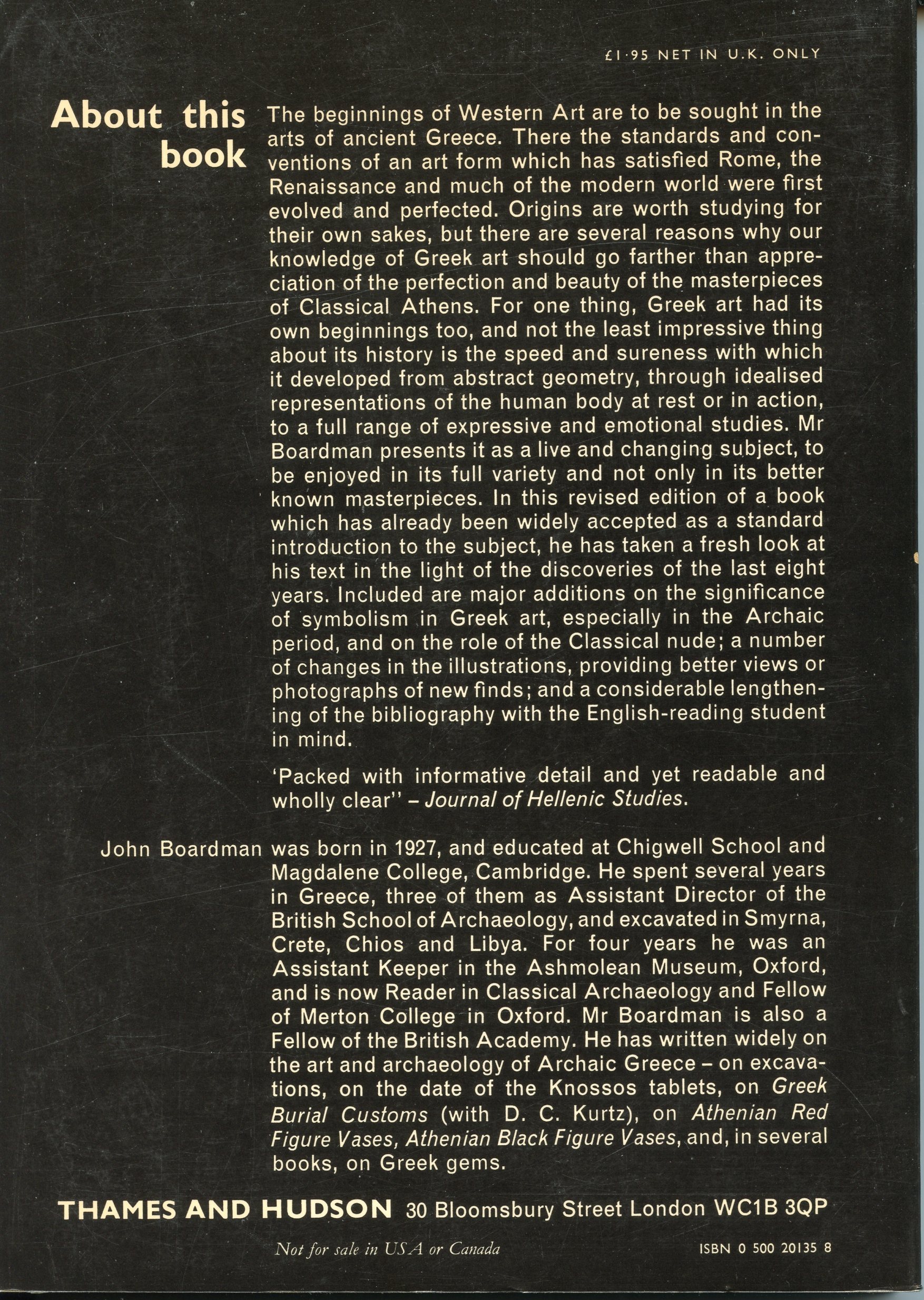 Greek Art by John Boardman Elaine Cusack