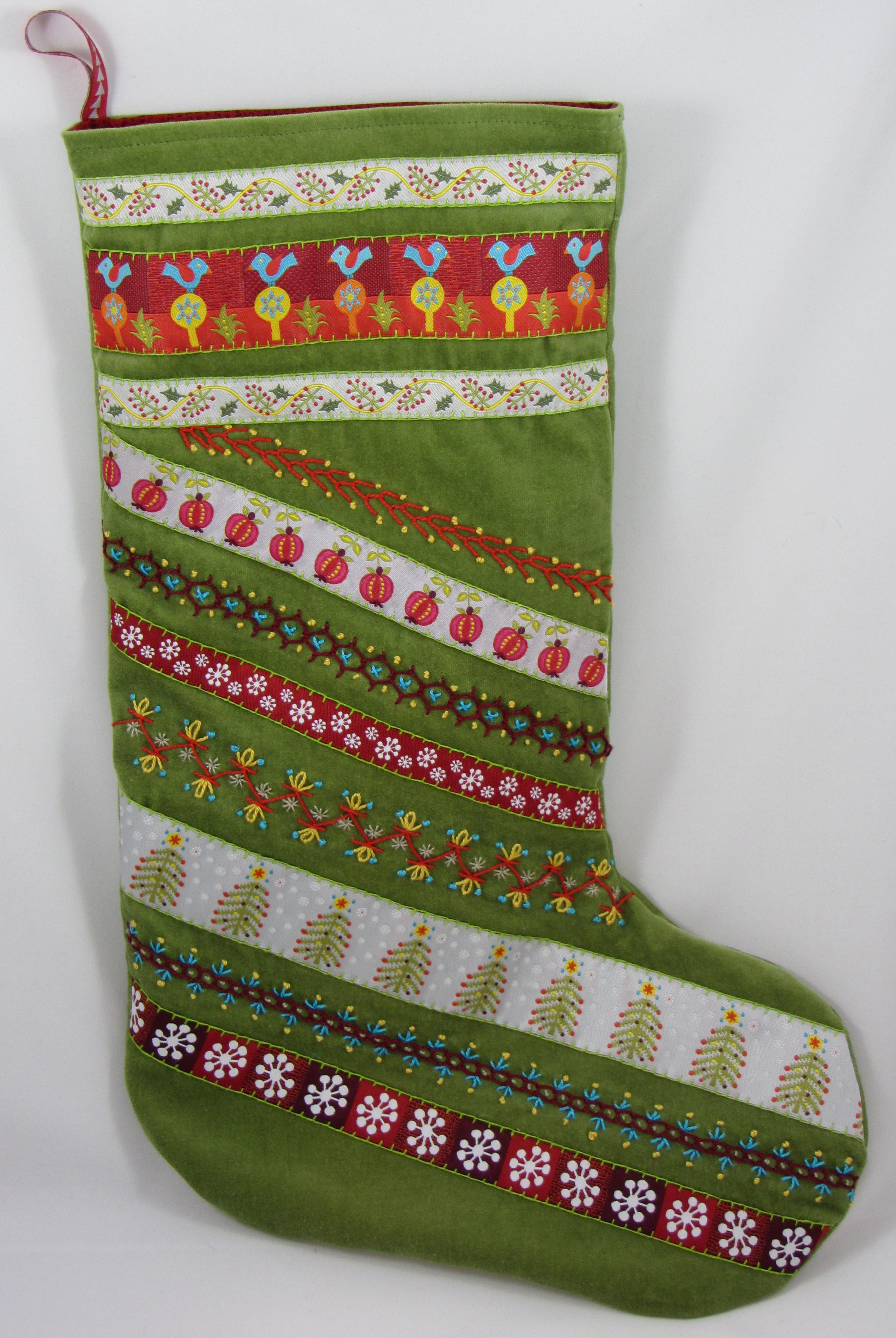 Ribbon Christmas Stocking Ribbon and Embroidery Christmas Stocking Inspirations… Stitch by Stitch