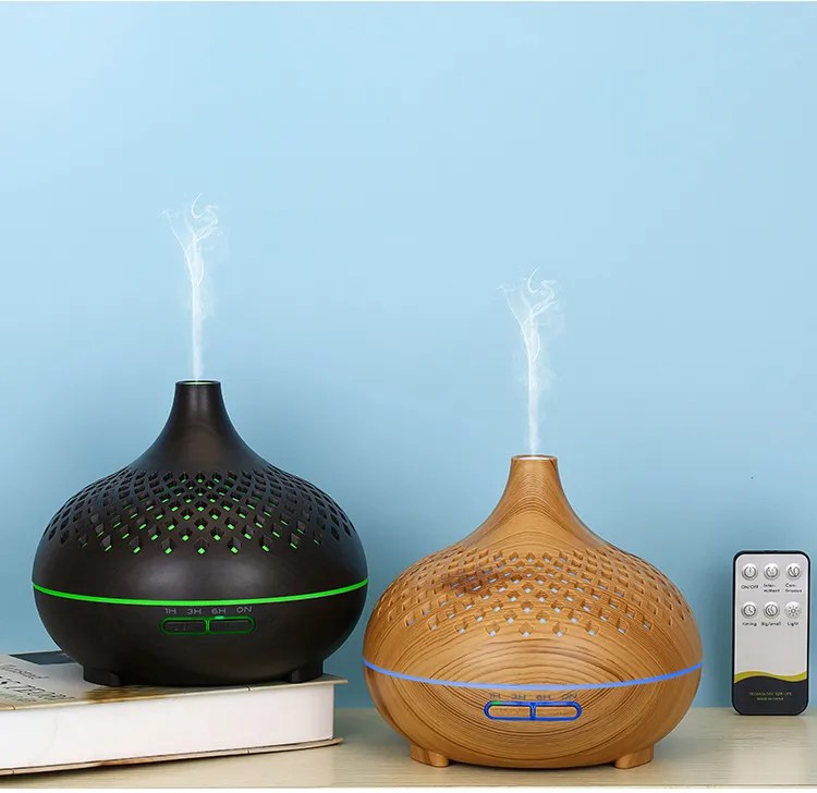 500ML wood grain LED humidificadores ultrasonic evaporative personal