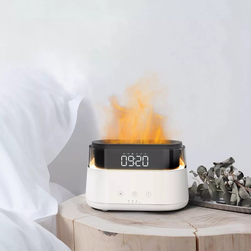 Alarm clock flame aroma humidifier