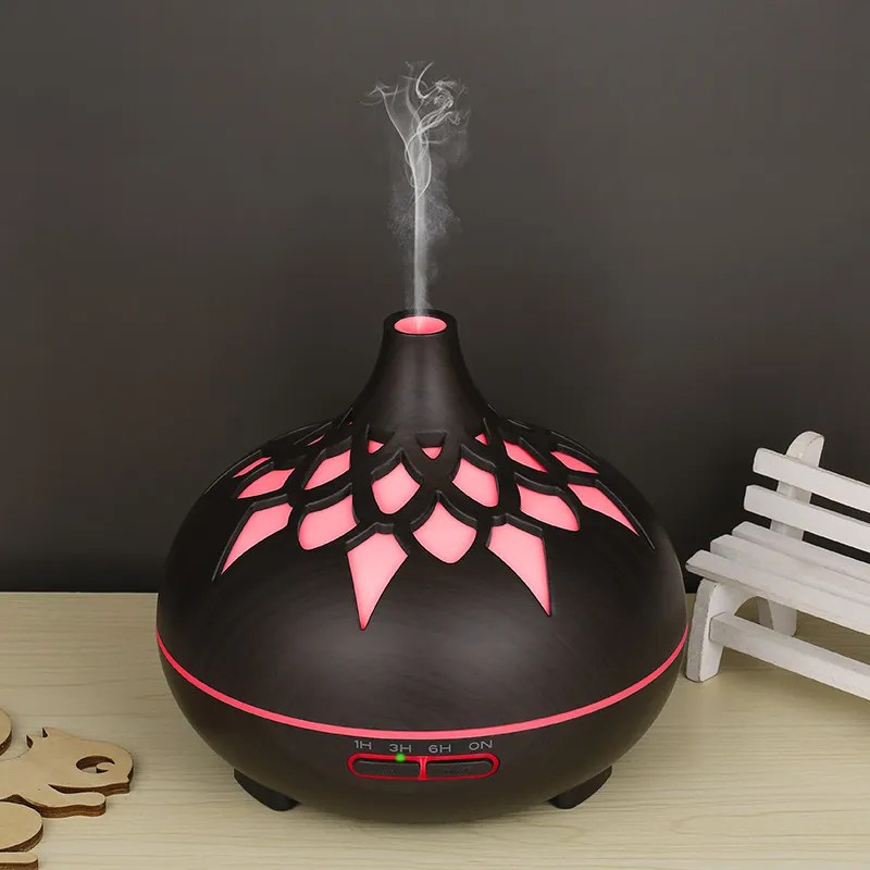 500ML wood grain LED humidificadores ultrasonic evaporative personal