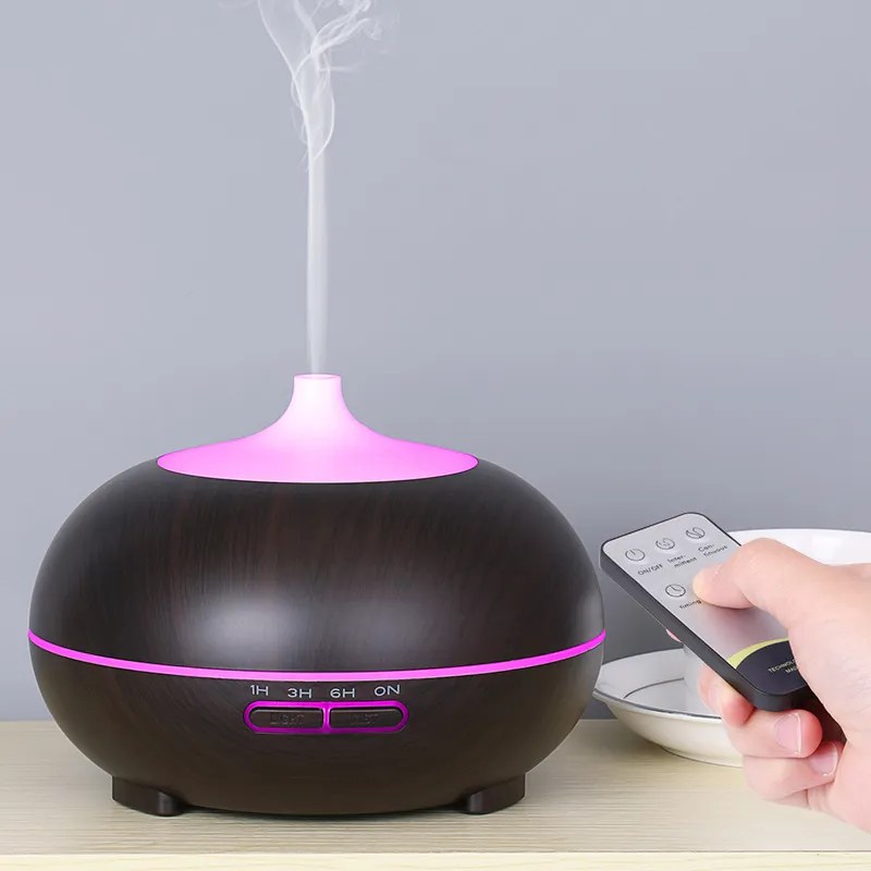 500ML wood grain LED humidificadores ultrasonic evaporative personal