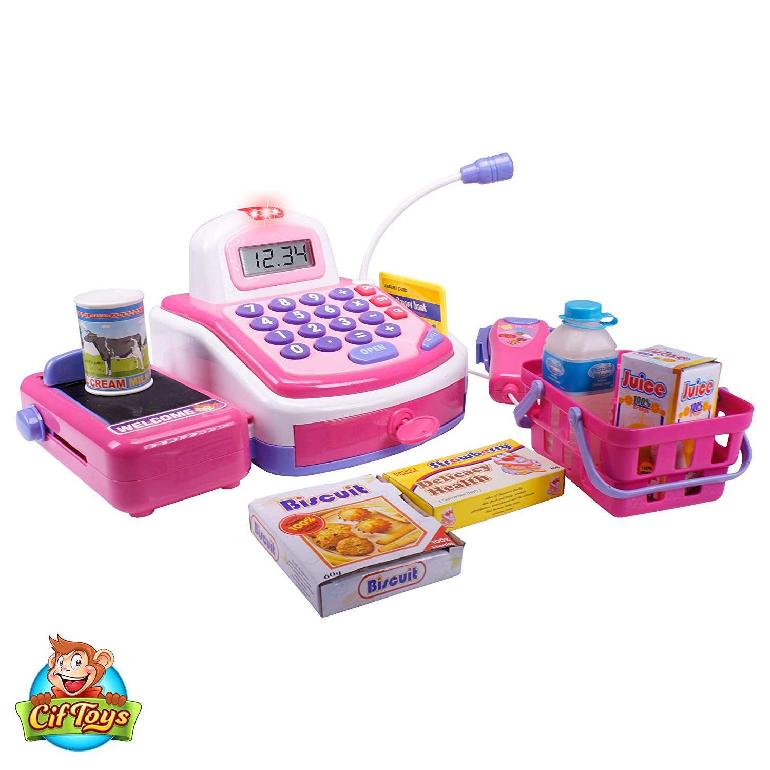 Cashier Toy Cash Register Playset By CifToys Pretend Play Set For