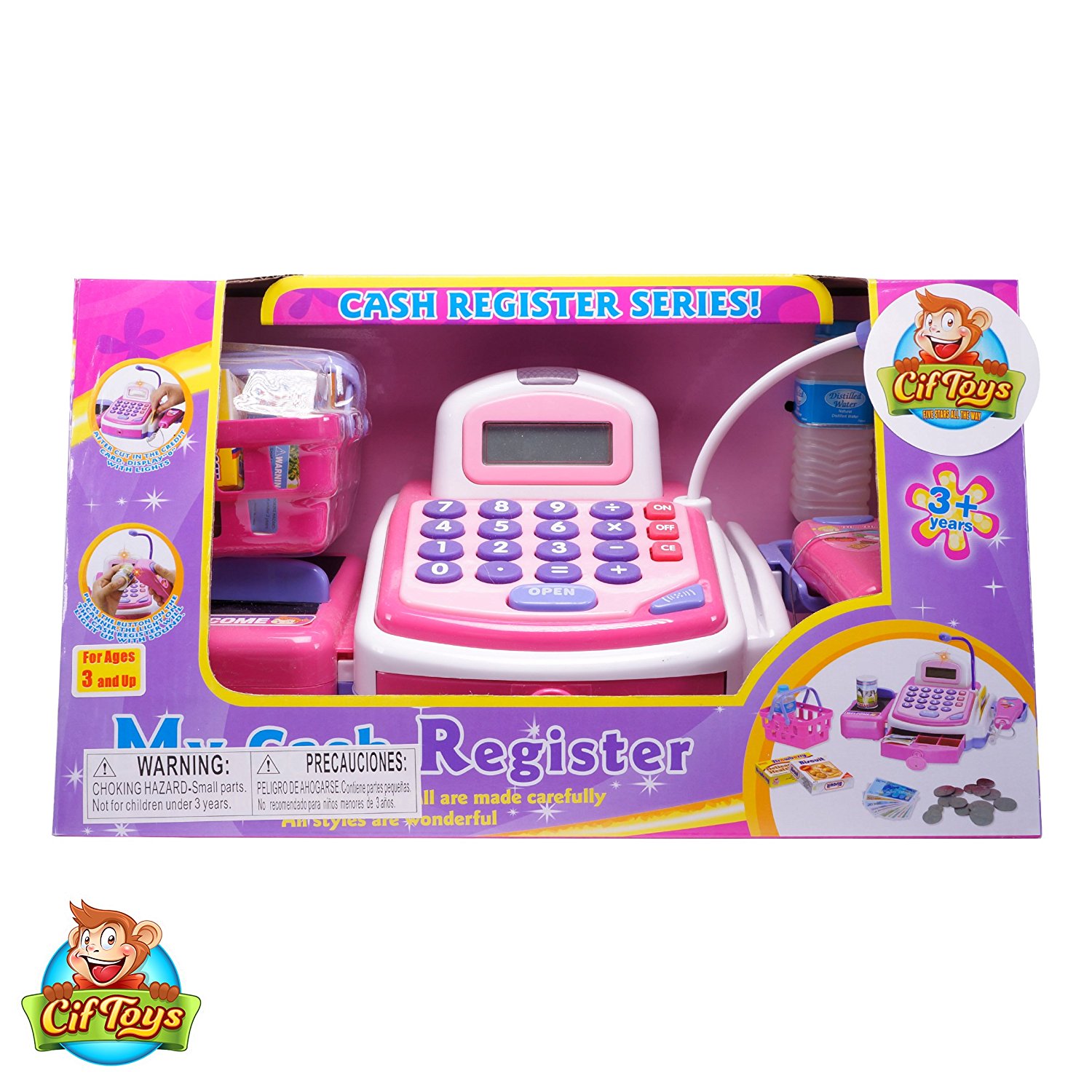 Cashier Toy Cash Register Playset By CifToys Pretend Play Set For