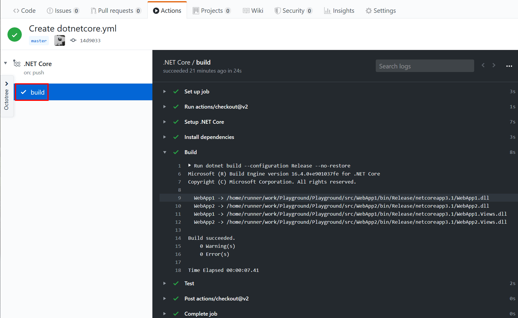 GitHub Use Actions to build Core Application Eric L. Anderson