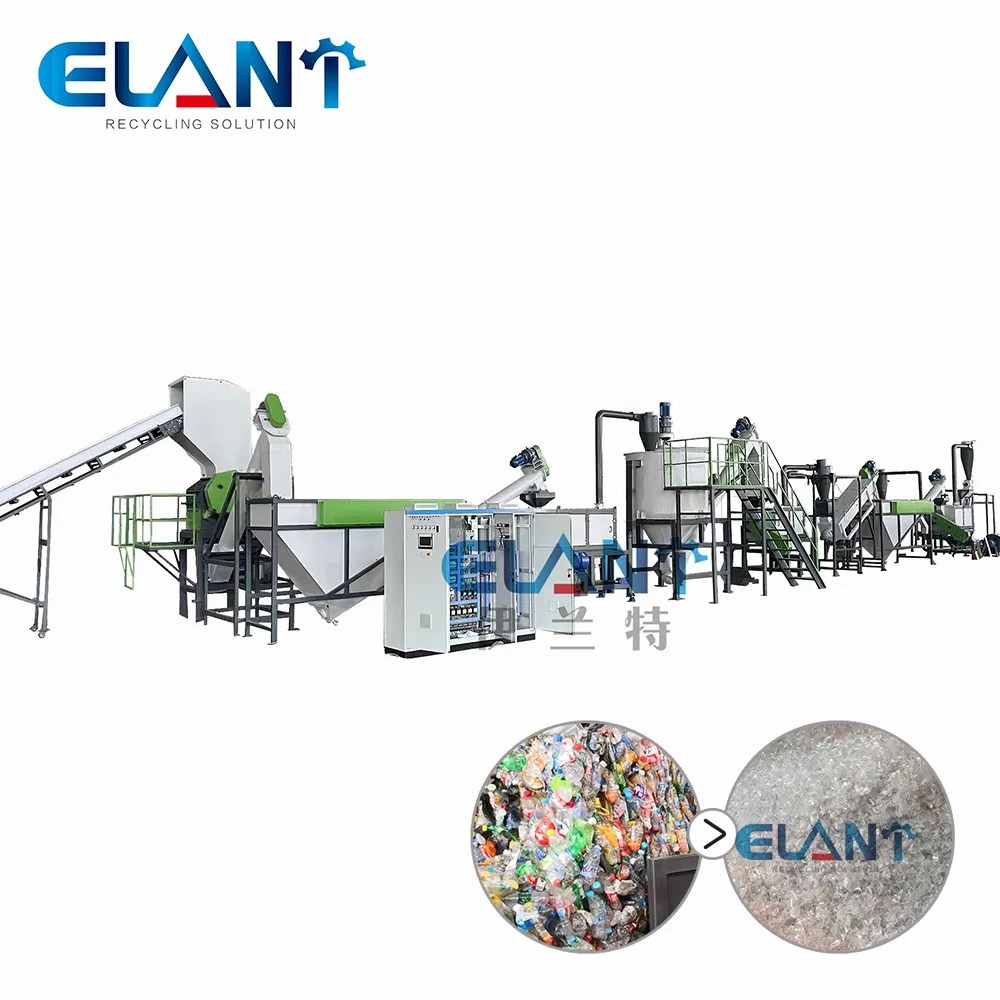 Pet Recycling machine 500kg/hr for PET bottles Elant Machinery